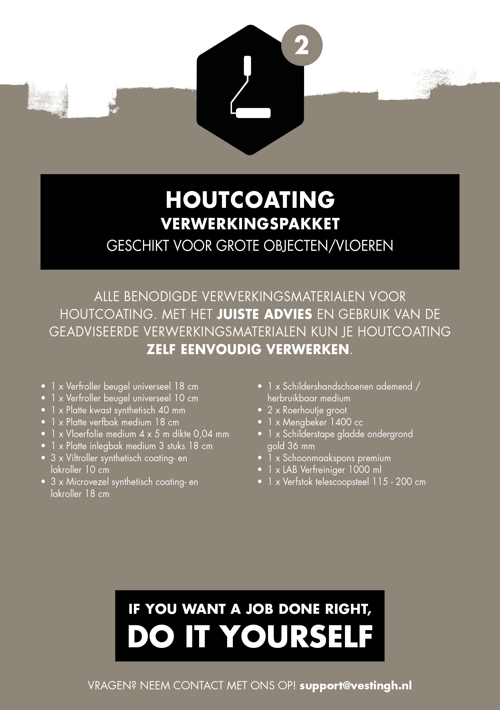 Houtcoating verwerkingspakket