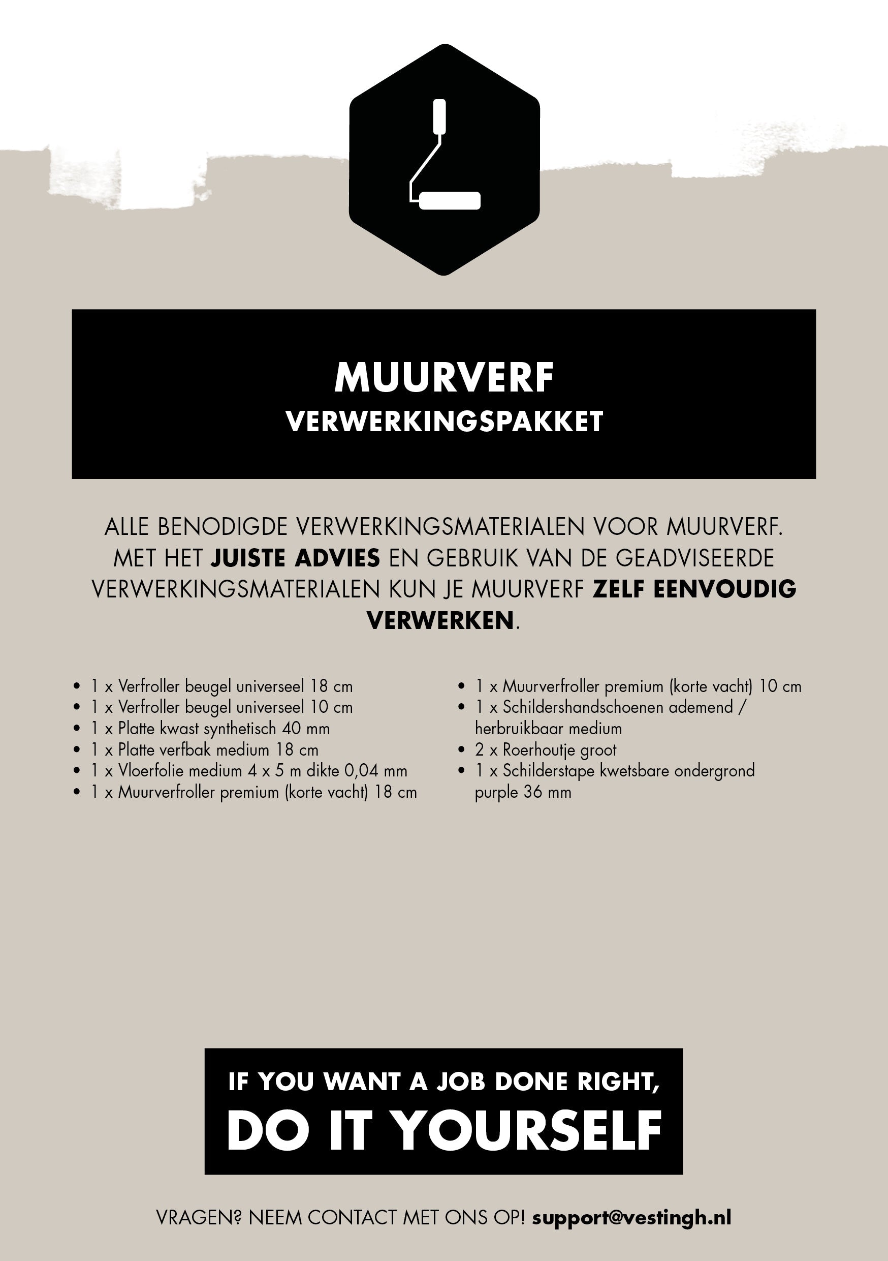 Muurverf verwerkingspakket