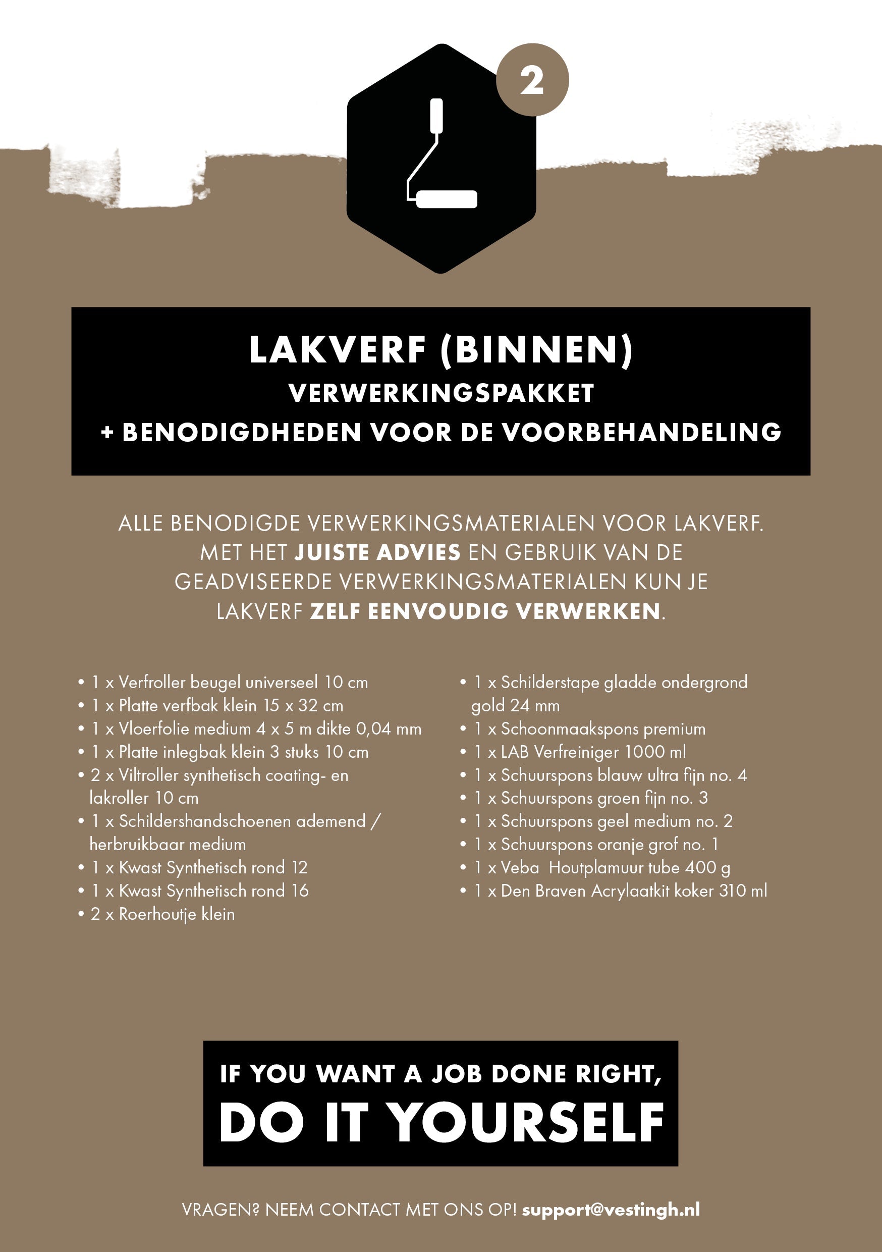 Lakverf (binnen) verwerkingspakket